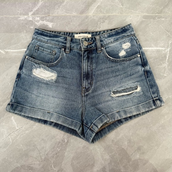 PacSun Pants - Women’s PacSun Distressed High Rise Mom Short Jean Shorts Size 26